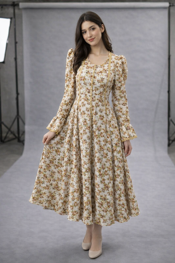 🌸 Elegant Floral 2-Piece Suit – Frock & Trouser Set 🌸