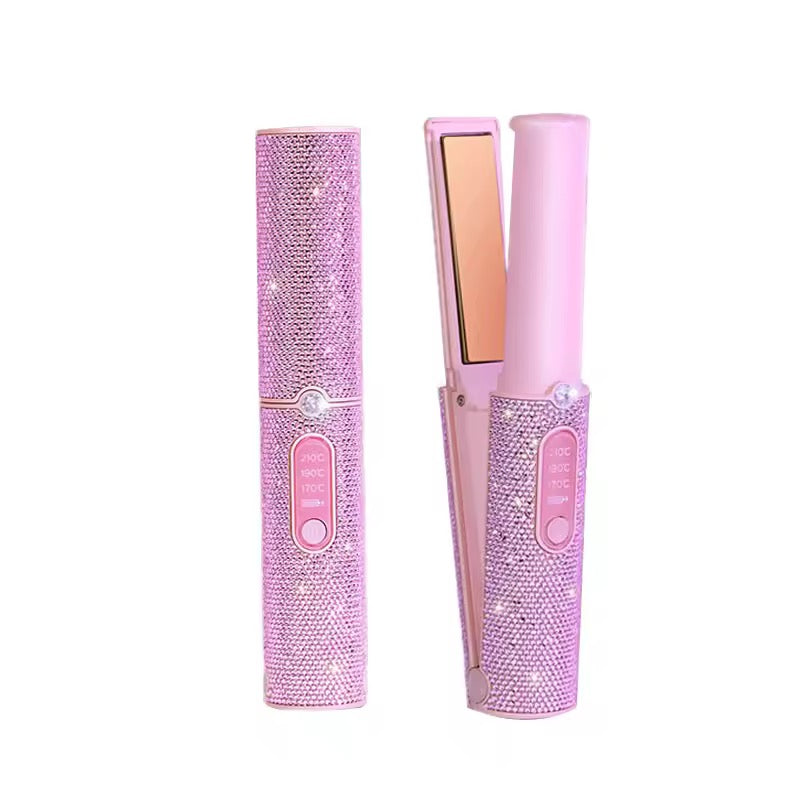 Mini Pearlescent Wireless Charging Portable Straightening Hair Curling Tool