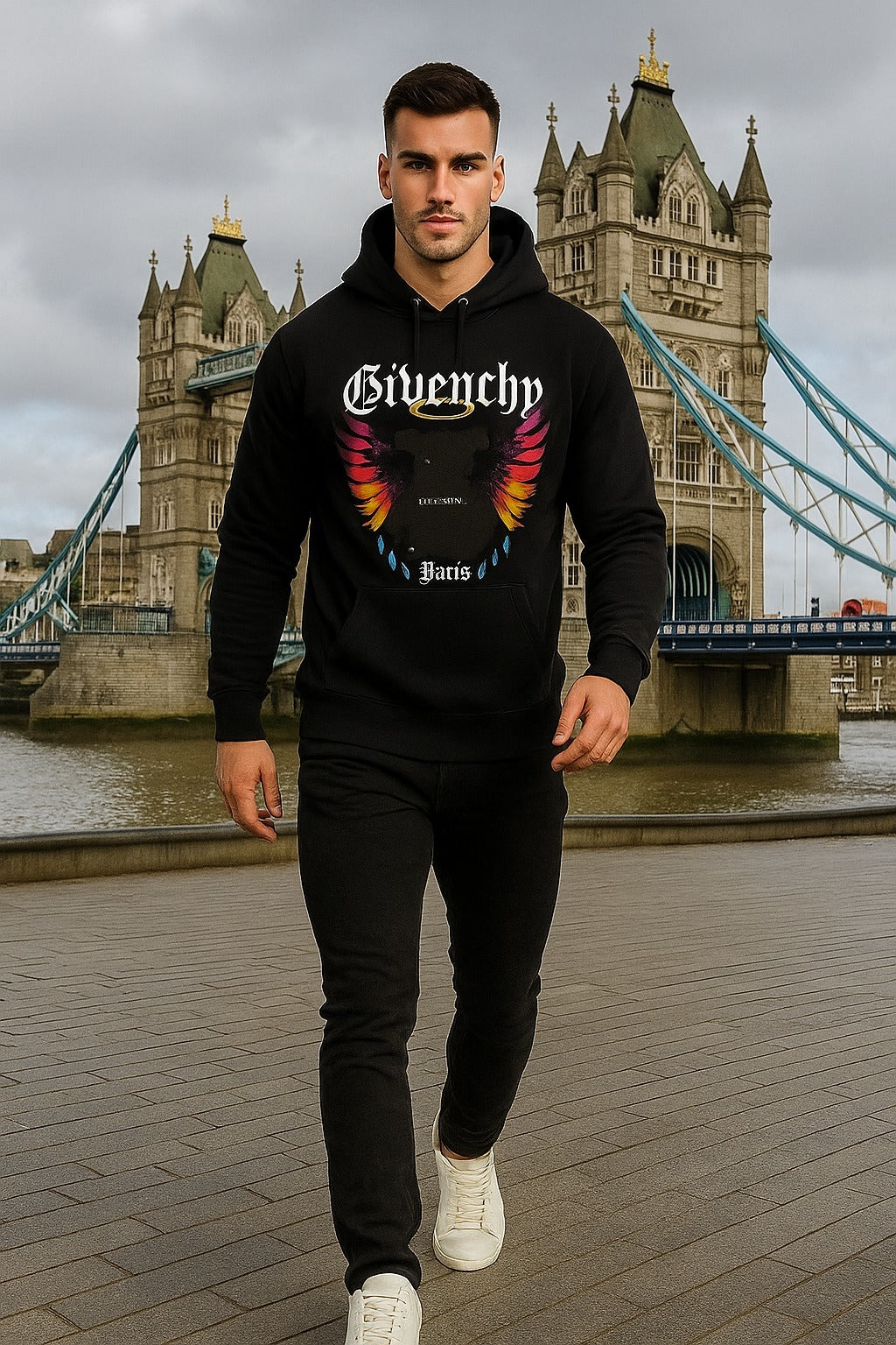 Mens Printed Pullover hoodie